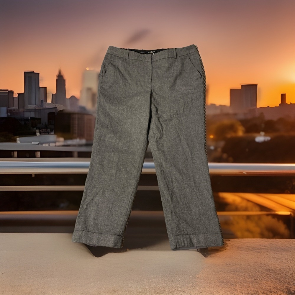 Vtg Talbots Wool Wide Leg Pants Sz 12 Womens Grey Cuffed‎ Lined Career Business